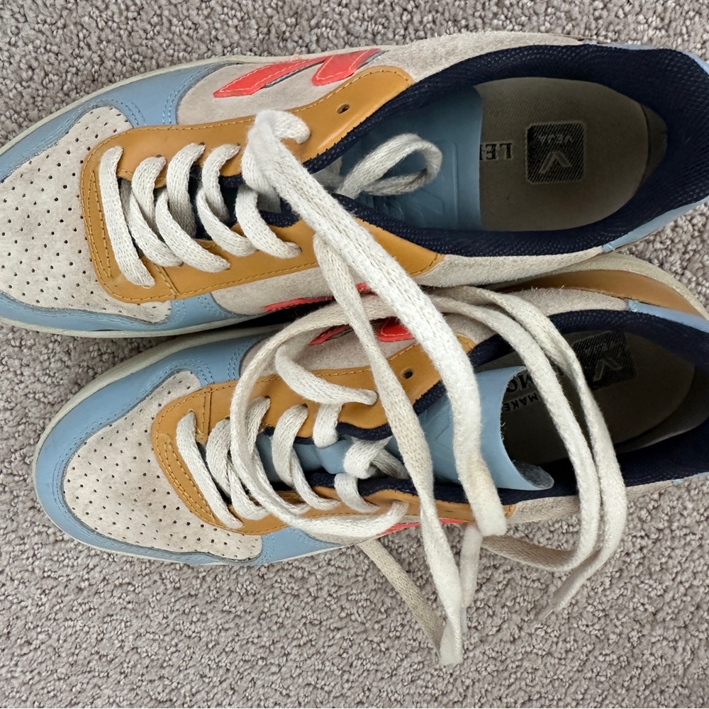 Veja Women's Sneakers in Blue, Beige, and Orange